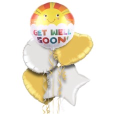 Get Well Sunny Balloon Bouquet With Free Lily O Brien Chocolate Set