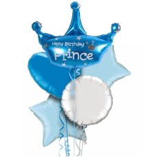 Happy Birthday Prince Foil Balloon Bouquet