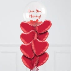 Red Personalised Mother's Day Bubble Balloon Bunch