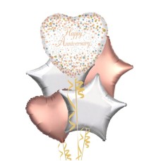 Rose Gold Happy Anniversary Balloon Bouquet