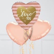 Rose Gold Hearts Valentine's Day Inflated Foil Balloons