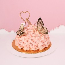 Golden Love of Butterfly Cake