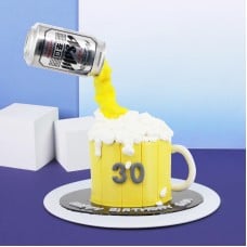 Pouring Beer Mug Cake