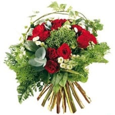 red roses and mixed greenery (Standard)