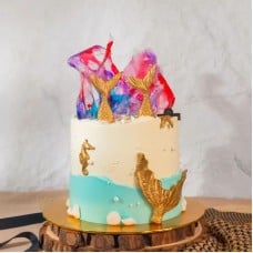 Blue Mermaid Coral Designer Cake