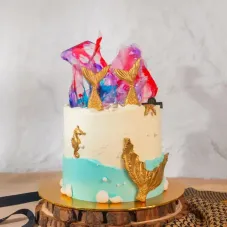Blue Mermaid Coral Designer Cake