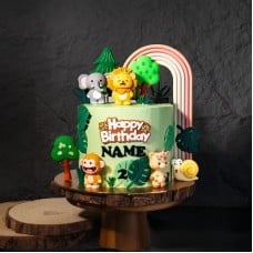 Safari Animals Theme Cake (6 inch (±1.2 kg, serve 10-20 pax))