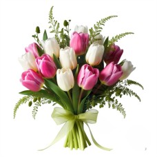 Pink and white tulips