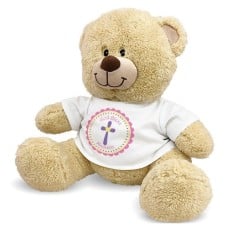 God Bless Pink Cross Teddy Bear