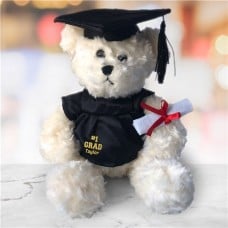 Number One Grad Cream Plush Bear- 8.5"
