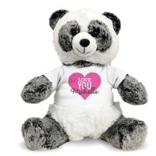 Personalized Love You Heart Panda 12"