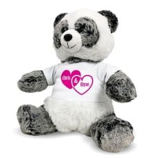 Personalized Panda Bear - Couples Hearts - 12"
