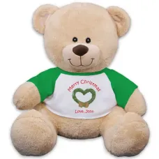 Christmas Wreath Teddy Bear - 11"