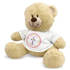 God Bless Pink Cross Teddy Bear