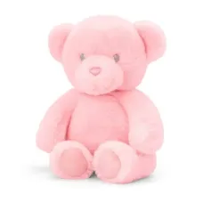 Personalised KeelEco Baby Girl Pink Bear 25cm