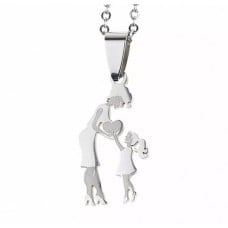 Mother And Daughter Stainless Steel Pendant