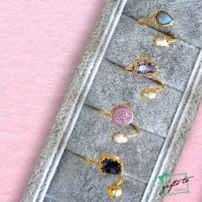 Adjustable Ring with Precious Stones