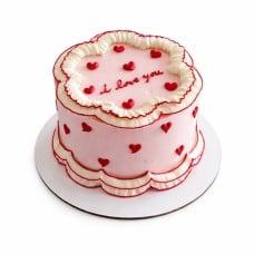 I LOVE YOU Hearts Buttercream Cake