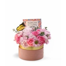 Pink Roses & Chrysanthemums Flower Arrangement