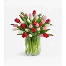 Spring Harmony Tulips in Vase – Select Size (20 tulips)
