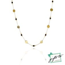 18K Gold Circles and Dots Necklace