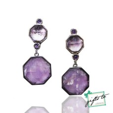 Purple Precious Stones Earrings