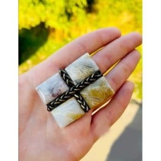 Precious Stones Square Brooch