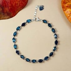 Chamathka Sea Breeze Charm London Blue Topaz Bracelet In Sterling Silver - Chamathka Jewelry