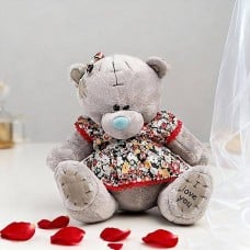 Cuddly Charm 8- Inch Teddy In Pretty Frock