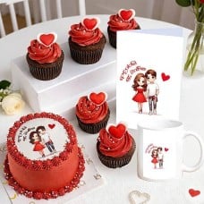 Adarei Sudu Menika Cake With Gift Set Combo