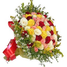 100 Multicolored Roses