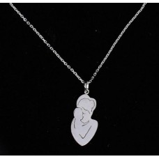 Sterling Silver Handmade Mother And Baby Pendant With Chain In 925