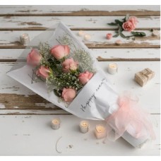 Whispers Of Love Six Pink Rose Bouquet