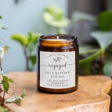 Personalised Engagement Candle - Botanical Leaf
