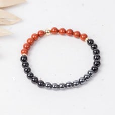 Strength & Stability: Red Jasper, Black Tourmaline & Hematite Gemstone Bracelet