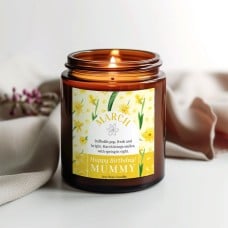 March Birth Month Candle - Personalised Birthday Gift