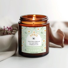 April Birth Month Candle - Personalised Birthday Gift