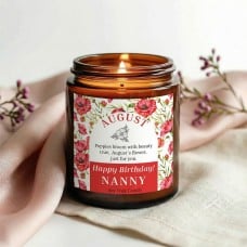 August Birth Month Candle - Personalised Birthday Gift