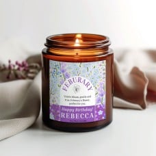 February Birth Month Candle - Personalised Birthday Gift