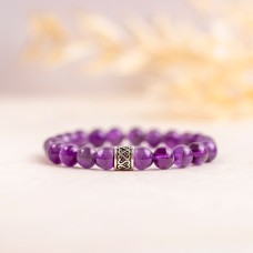 Amethyst Gemstone Bracelet - 8mm for Clarity and Peace