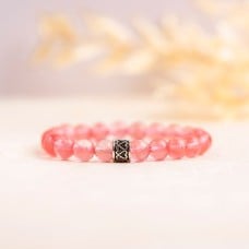 Cherry Quartz Gemstone Bracelet - 8mm Beads for Love, Vitality & Joy