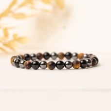 Triple Protection Gemstone Bracelet - Tiger's Eye, Hematite and Obsidian