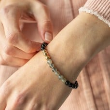 Energy Guardian Bracelet with Labradorite & Black Tourmaline 6mm