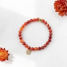 Carnelian Gemstone Bracelet - Celestial-Themed Charm, Handmade Jewellery