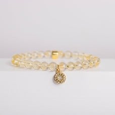 Citrine Gemstone Bracelet - Celestial-Themed Charm, Handmade Jewellery