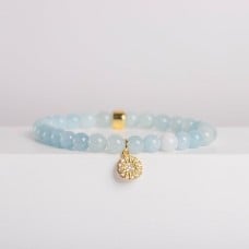 Aquamarine Gemstone Bracelet - Celestial-Themed Charm, Handmade Jewellery