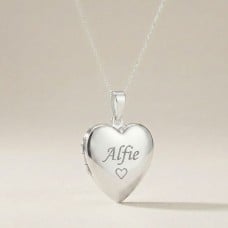 Engraved Name Sterling Silver Heart Locket