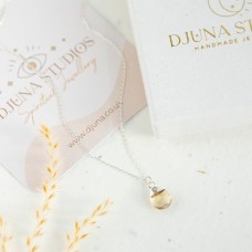 Citrine Gemstone Necklace - Teardrop Pendant, Handmade Sterling Silver