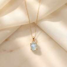 Raw Aquamarine Gold Filled Necklace