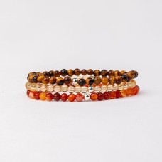 Empowerment & Confidence Bracelet Set - Carnlian, Citrine & Tiger's Eye